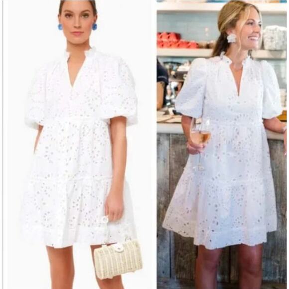 Tuckernuck Dresses & Skirts - Tuckernuck White Puff Sleeve Mini Dress